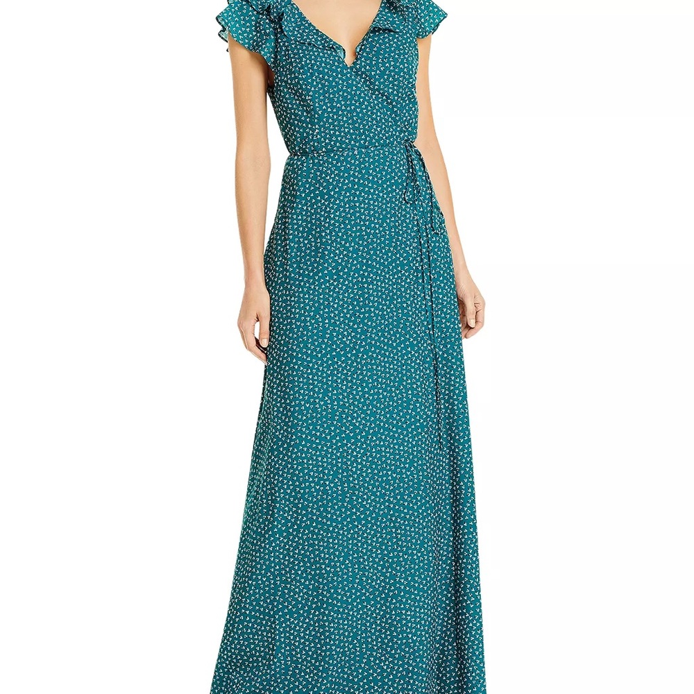Aidan Mattox Emerald V Neck Long
Wrap Dress